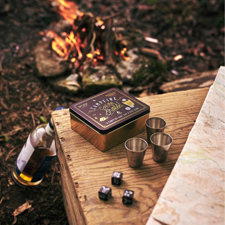 GENTLEMEN'S HARDWARE Campfire Call The Shots Shot Cup and Dice Game