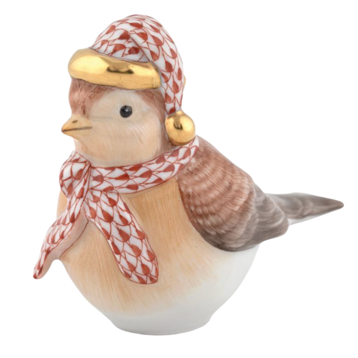 HEREND Winter Bird In Green RUST