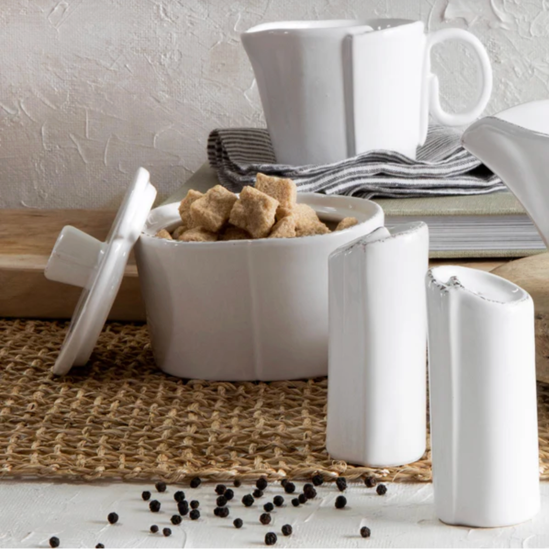 VIETRI Lastra White Sugar Bowl