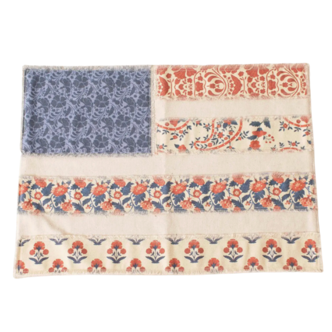 AUDREY'S HOME & GIFT Patchwork American Flag Style Placemat Default Title