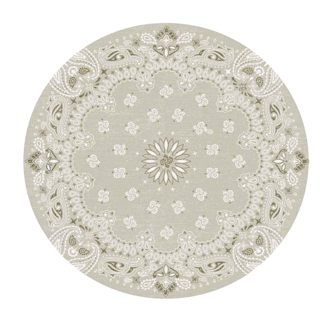 DAVANTI/VIA DECO HOME Beige Novotela Print Round Bandana Default Title