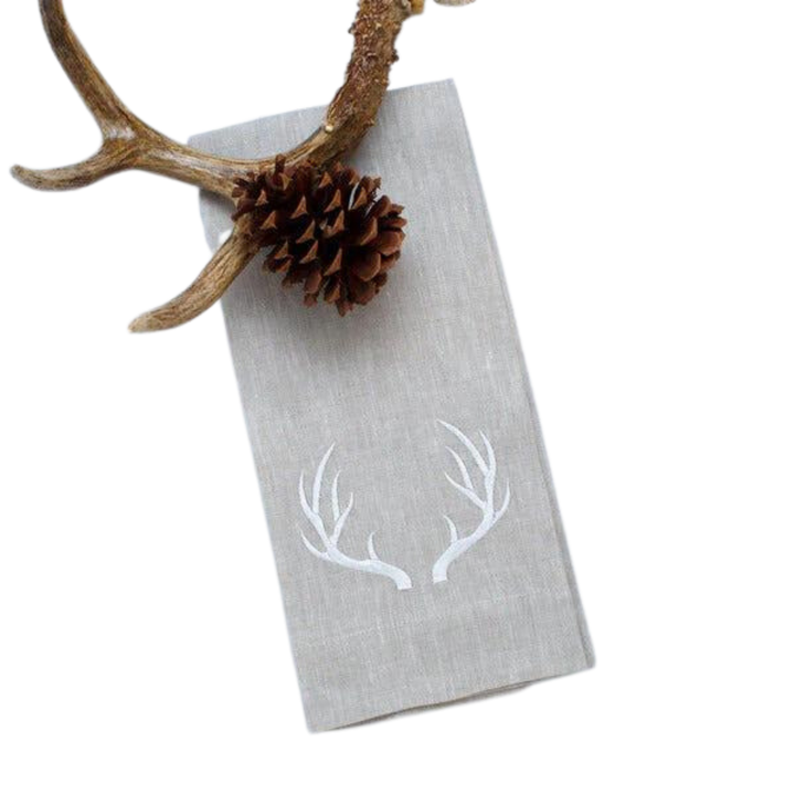 ARTE ITALICA Antlers Linen Hand Towel Default Title