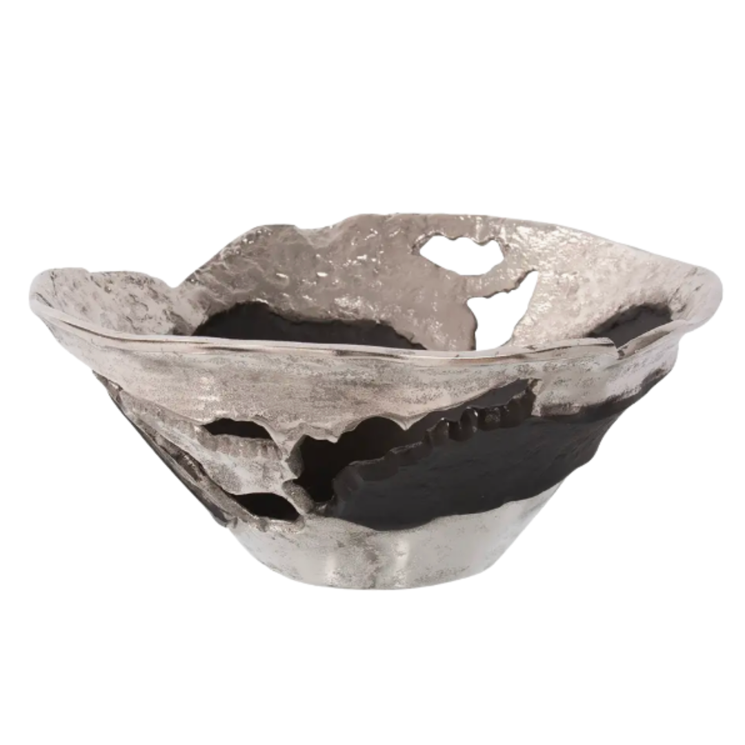 HOWARD ELLIOTT Contemporary Small Nickle and Black Bowl