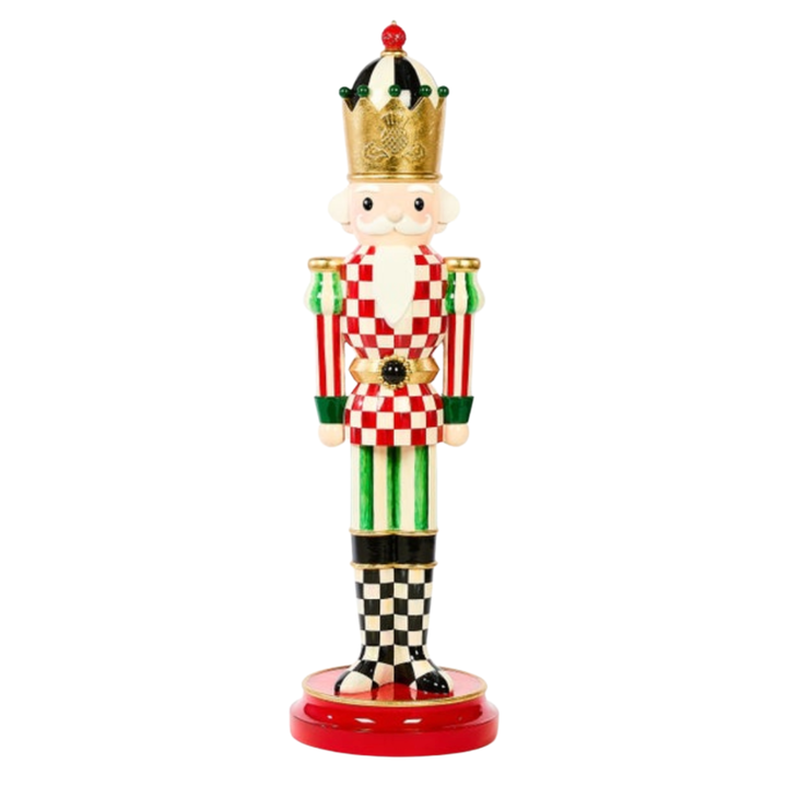 MACKENZIE CHILDS Check It Out Small Trophy Nutcracker