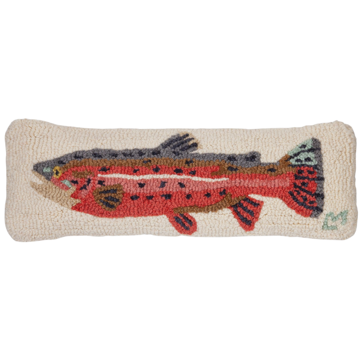 CHANDLER 4 CORNERS Bright Trout Hand Hooked Wool Pillow Default Title