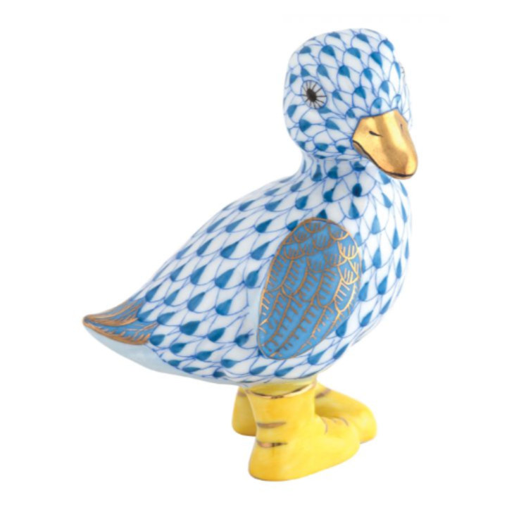 HEREND Duckling In Boots BLUE