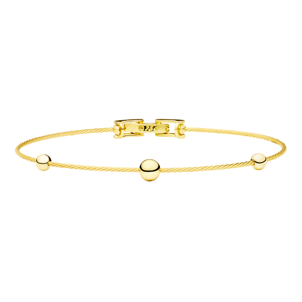 PAUL MORELLI Unity Wire 3 Gold Spheres Yellow Gold Bracelet Default Title