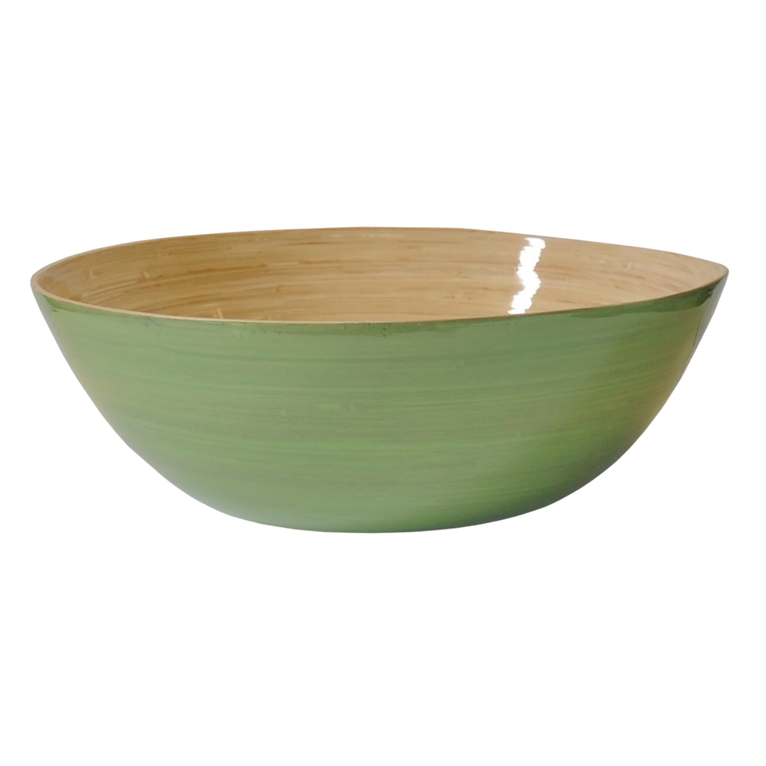 ALBERT L. Pastel Green Bamboo Party Bowl Default Title