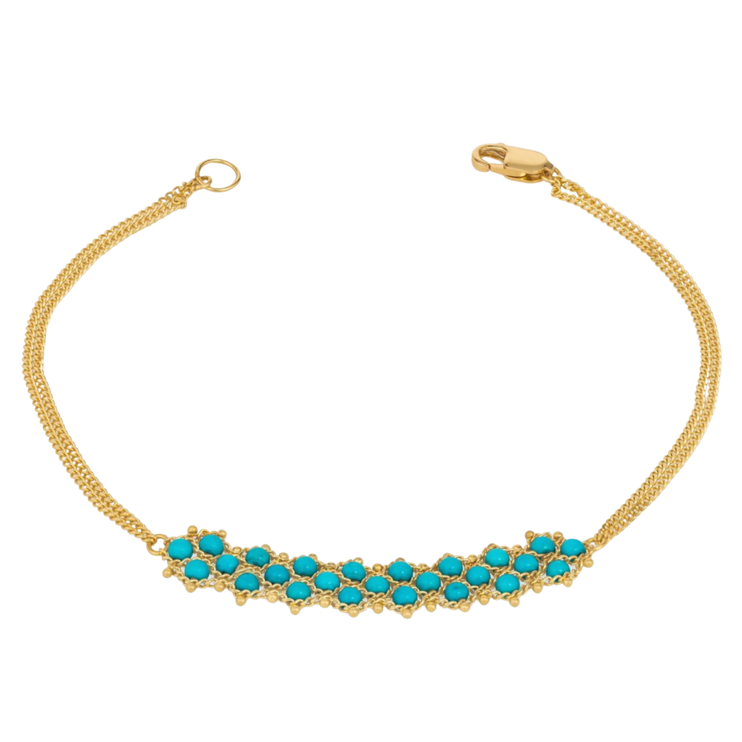 AMALI Turquoise Woven Bracelet In 18K Gold Default Title