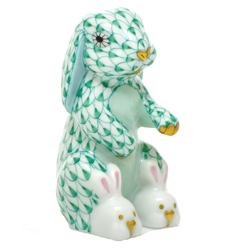 HEREND Bunny-Slippers GREEN