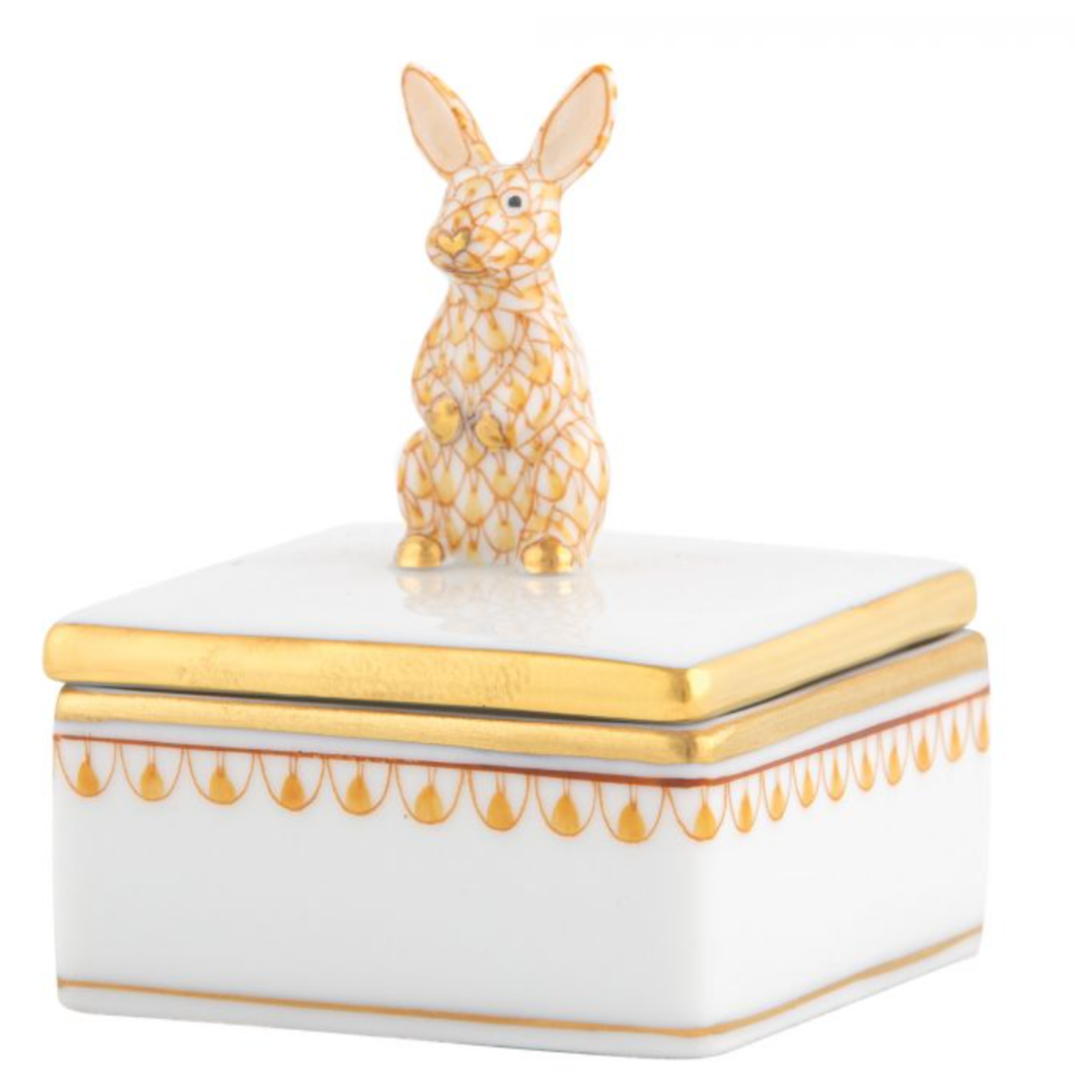 HEREND Bunny Box BUTTERSCOTCH