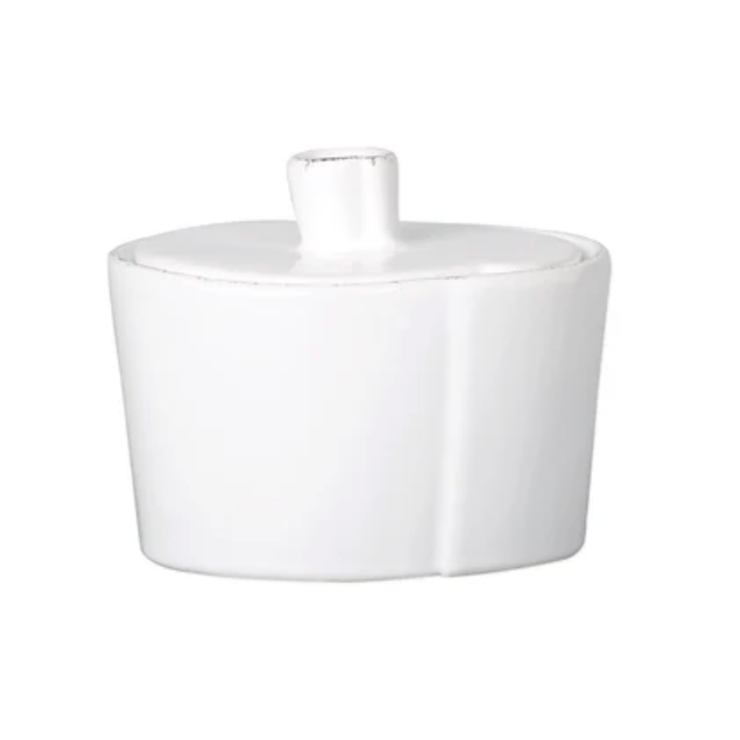 VIETRI Lastra White Sugar Bowl