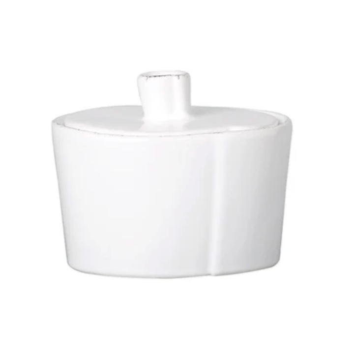 VIETRI Lastra White Sugar Bowl