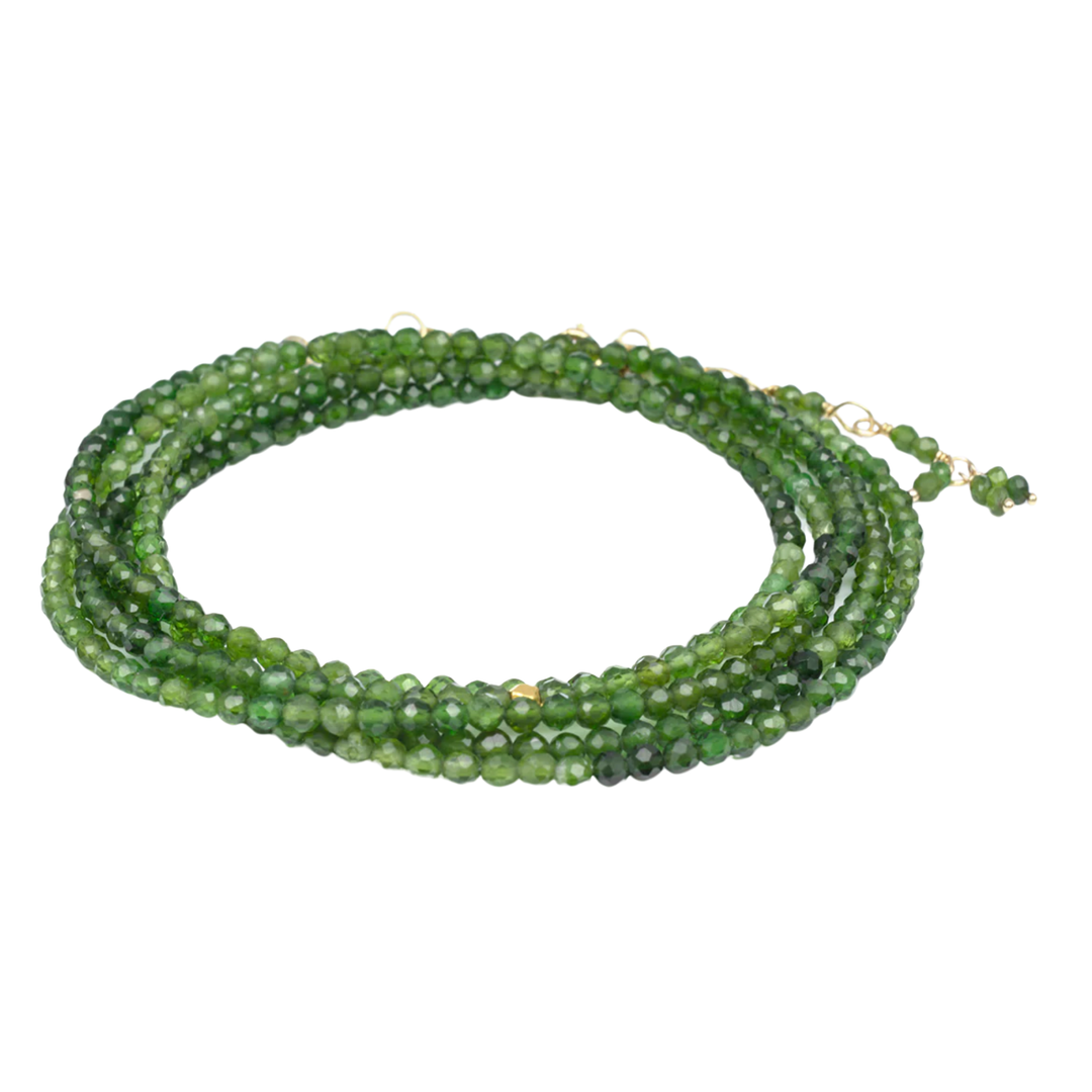 ANNE SPORTUN 18K Yellow Gold Hex Bead Green Tourmaline Wrap Bracelet Or Necklace Default Title