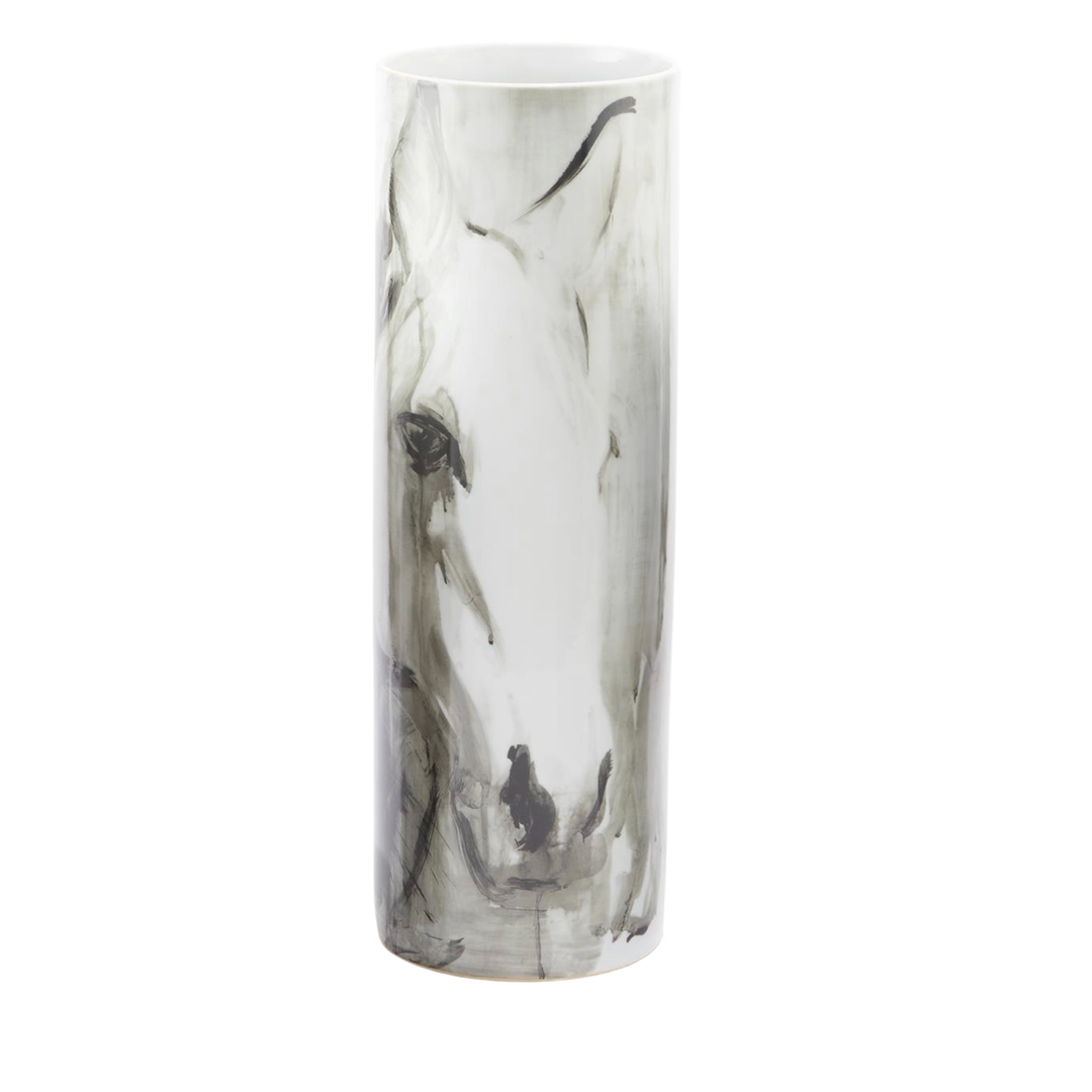 TOZAI HOME White Horse Tall Vase Default Title