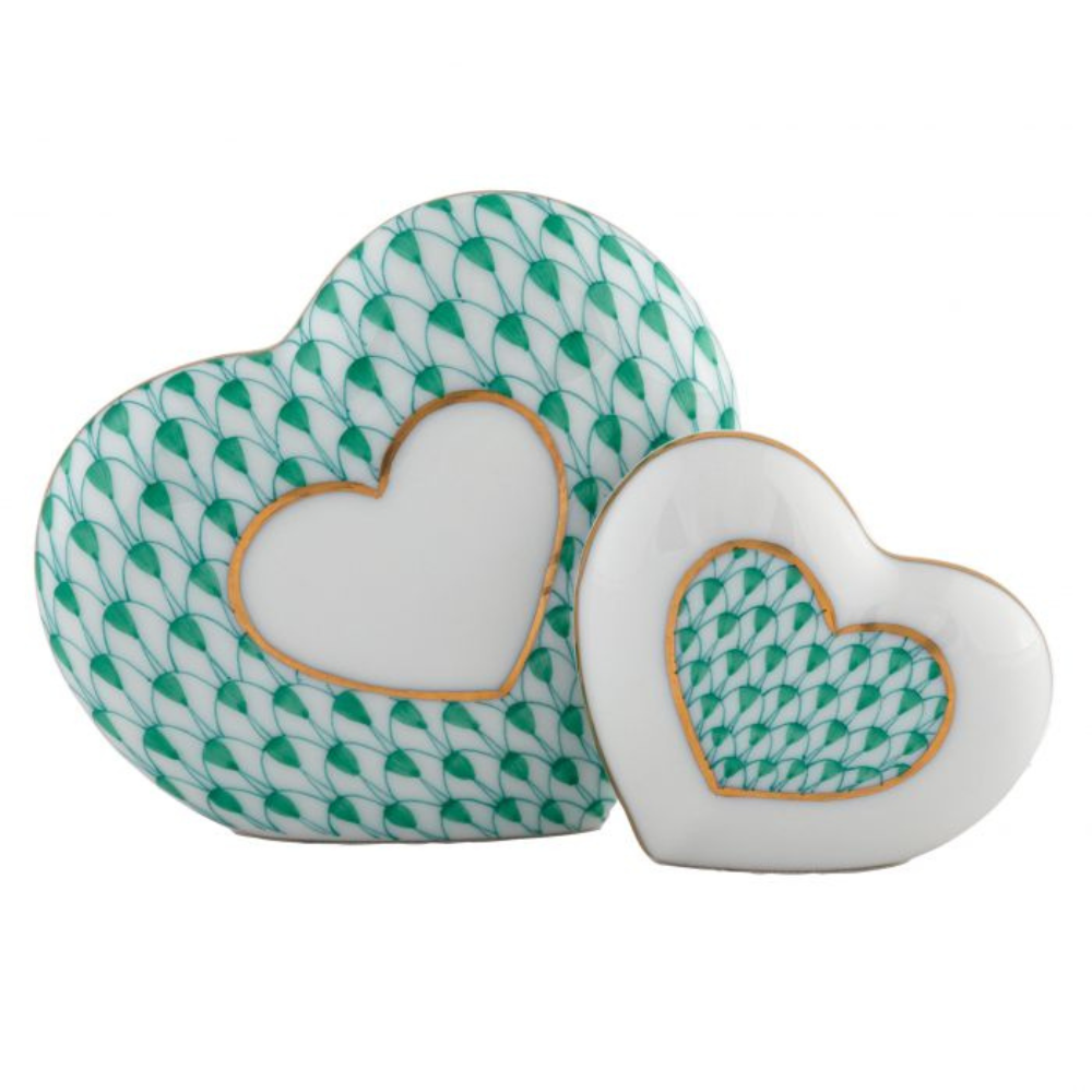 HEREND Two Of Hearts GREEN