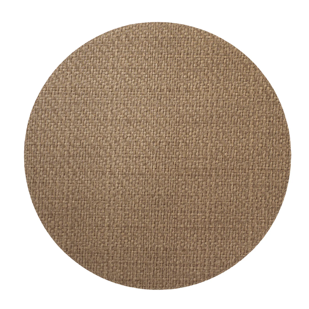 BODRUM Wicker Oblong Round Vinyl Mocha Mousse Placemats Default Title