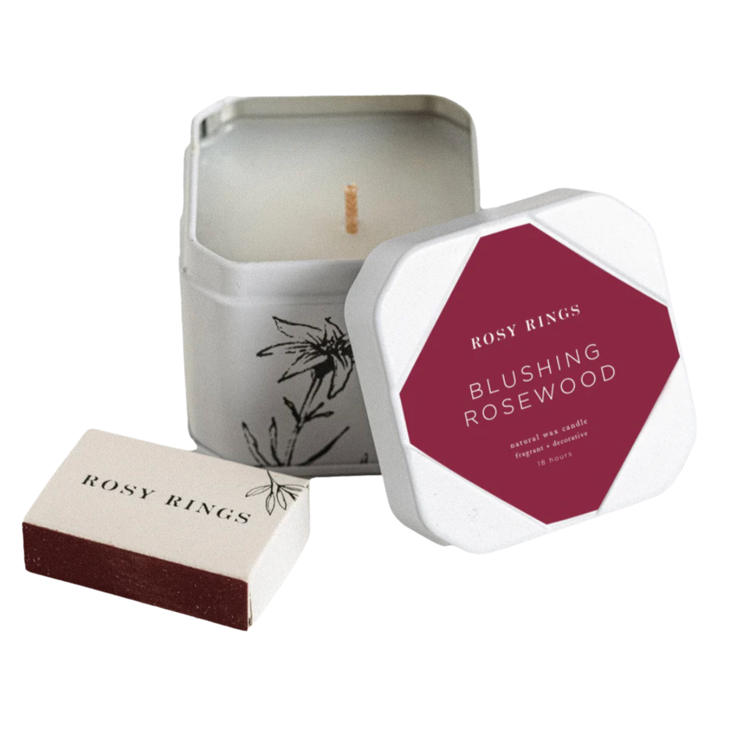 ROSY RINGS Blushing Rosewood Petite Tin Candle Default Title