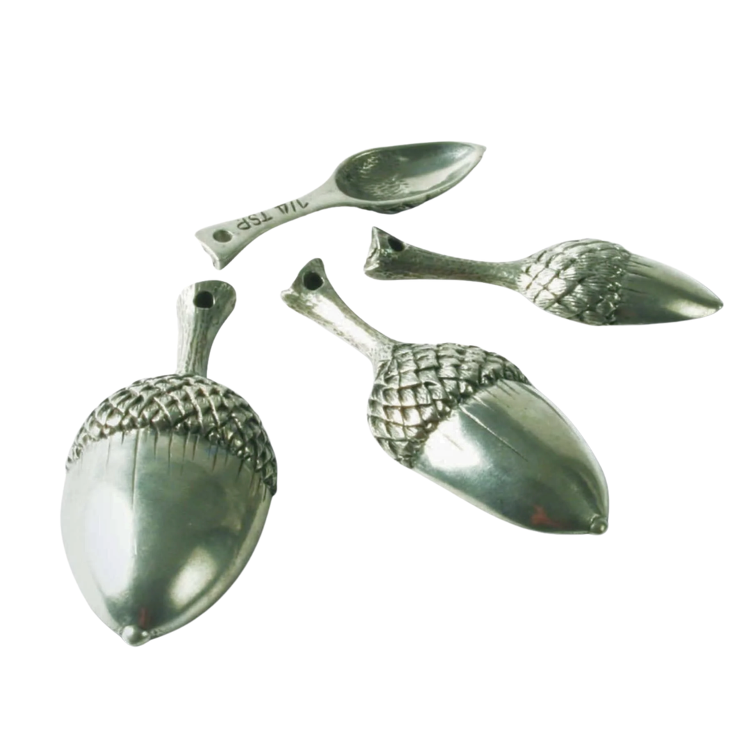 VAGABOND HOUSE Pewter Acorn Measuring Spoon Set Default Title