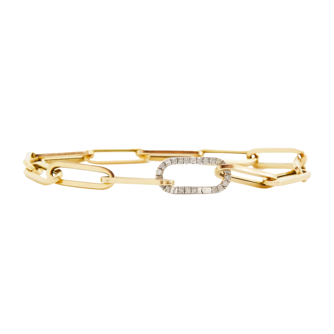 KELLY FLETCHER Link 14K Yellow Gold Link Bracelet With Diamonds Default Title