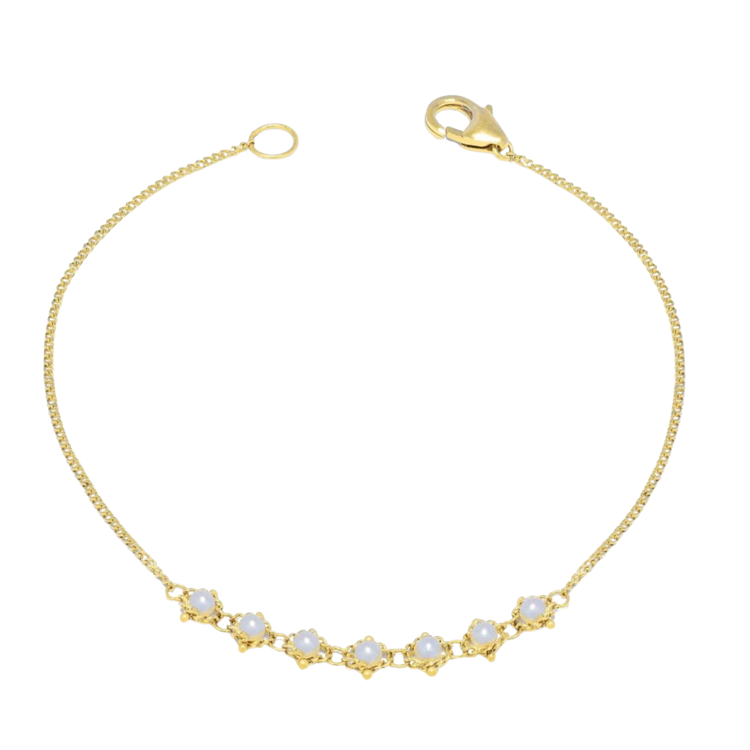 AMALI Turquoise Textile Yellow Gold Bracelet