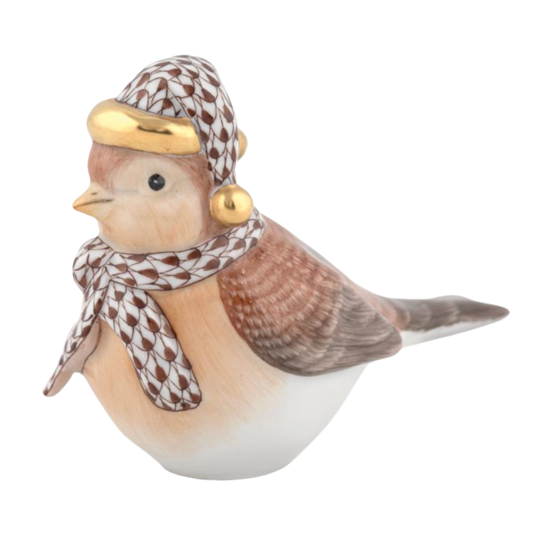 HEREND Winter Bird In Green CHOCOLATE