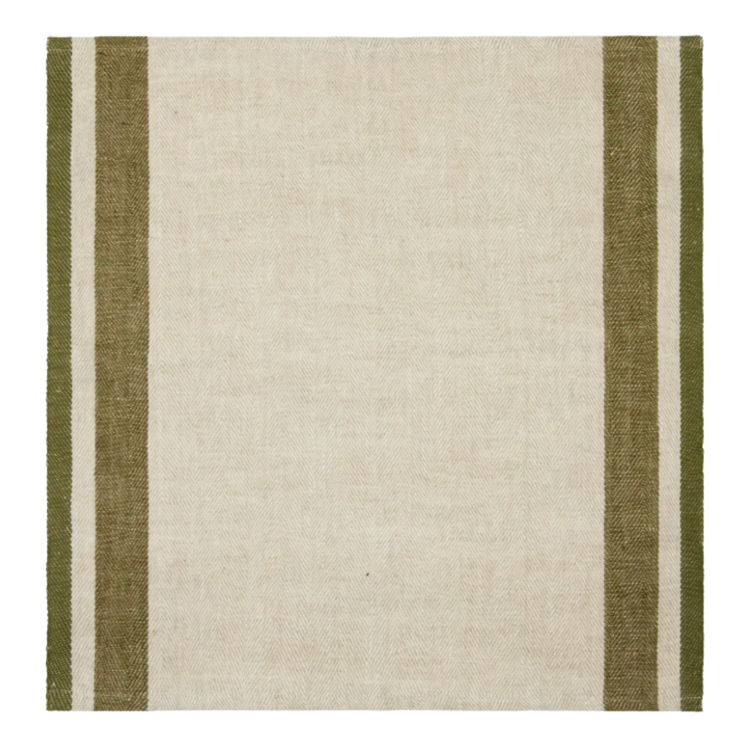 COULEUR NATURE COULEUR NATURE GORDES NATURAL & OLIVE NAPKIN 20" SQUARE Default Title
