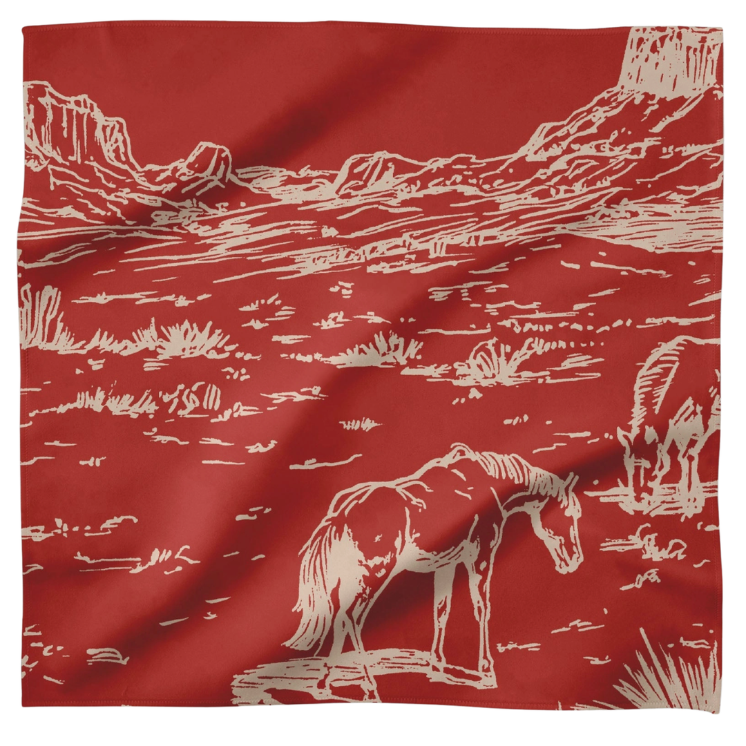 Individually Sold Western Scene Dinner Napkin