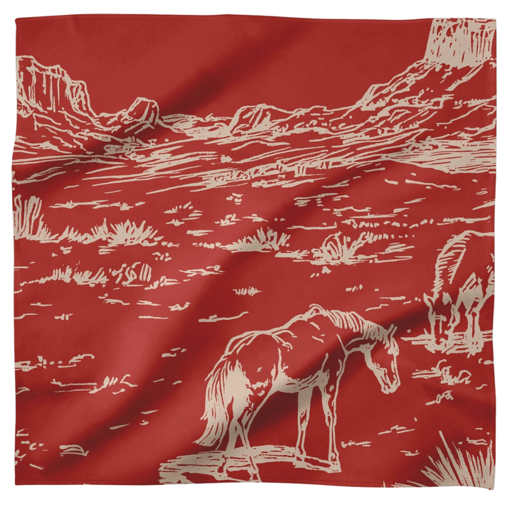 Individually Sold Western Scene Dinner Napkin