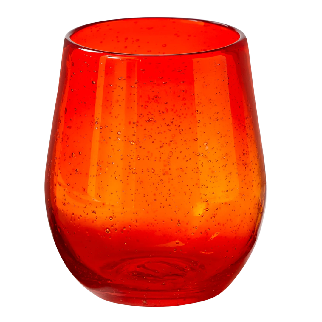TAG Orange Bubble Glass Stemless Wine Default Title
