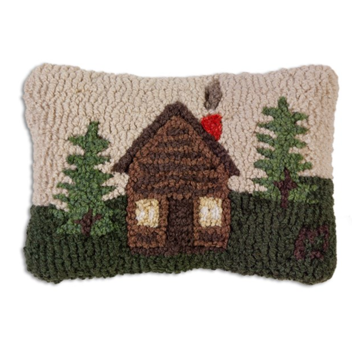 CHANDLER 4 CORNERS Rocky Hill Cabin Hand Hooked Pillow