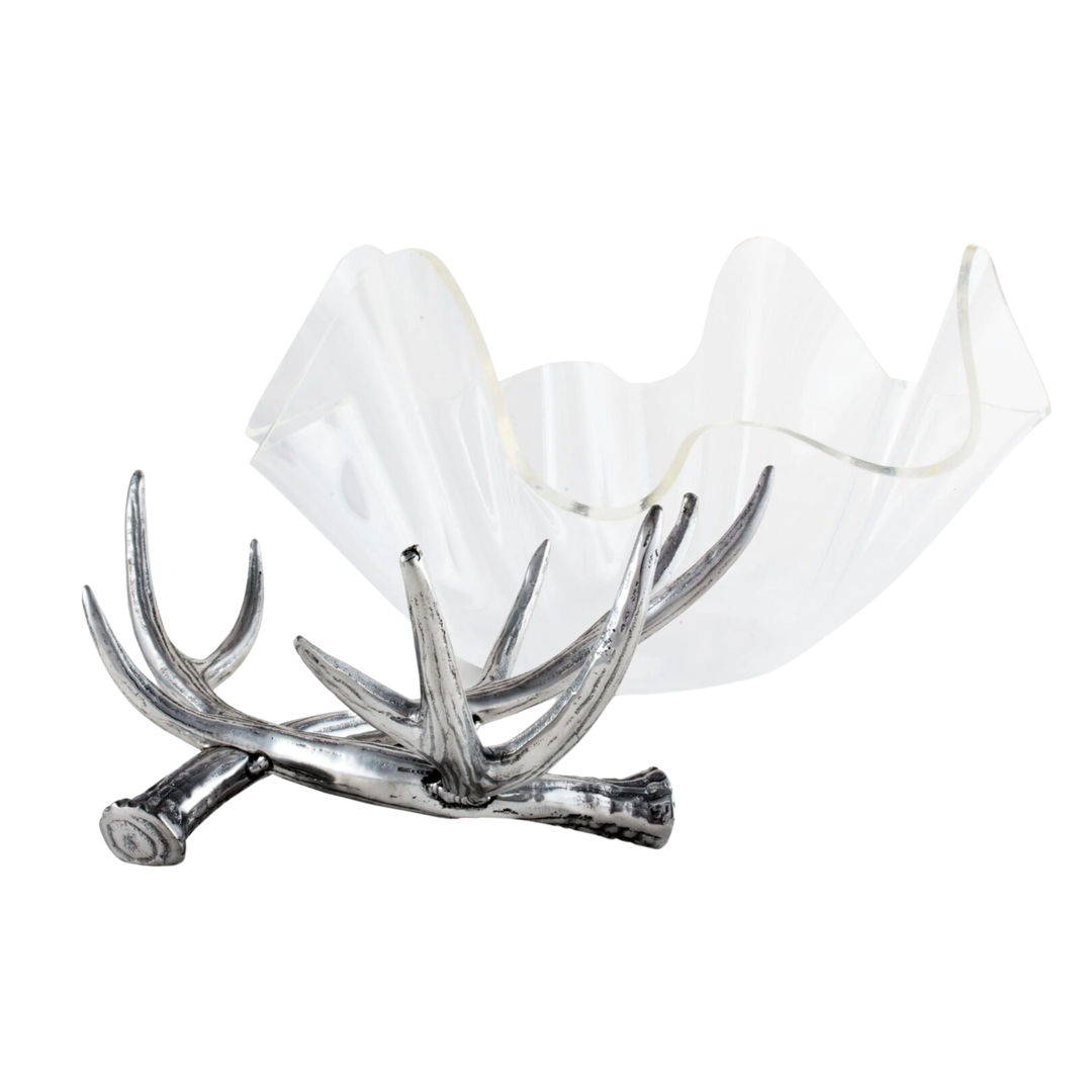 ARTHUR COURT Acrylic Bowl With Antler Stand Default Title