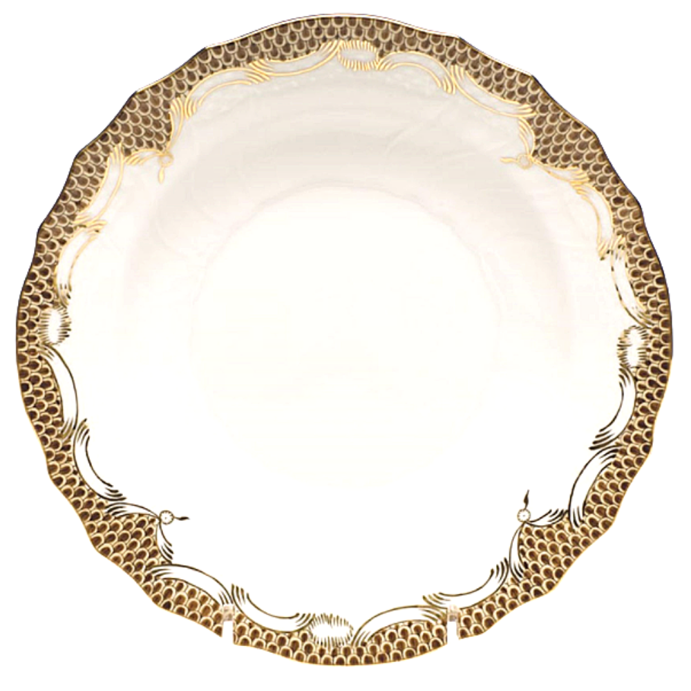 HEREND Fish Scale Brown Bread And Butter Plate