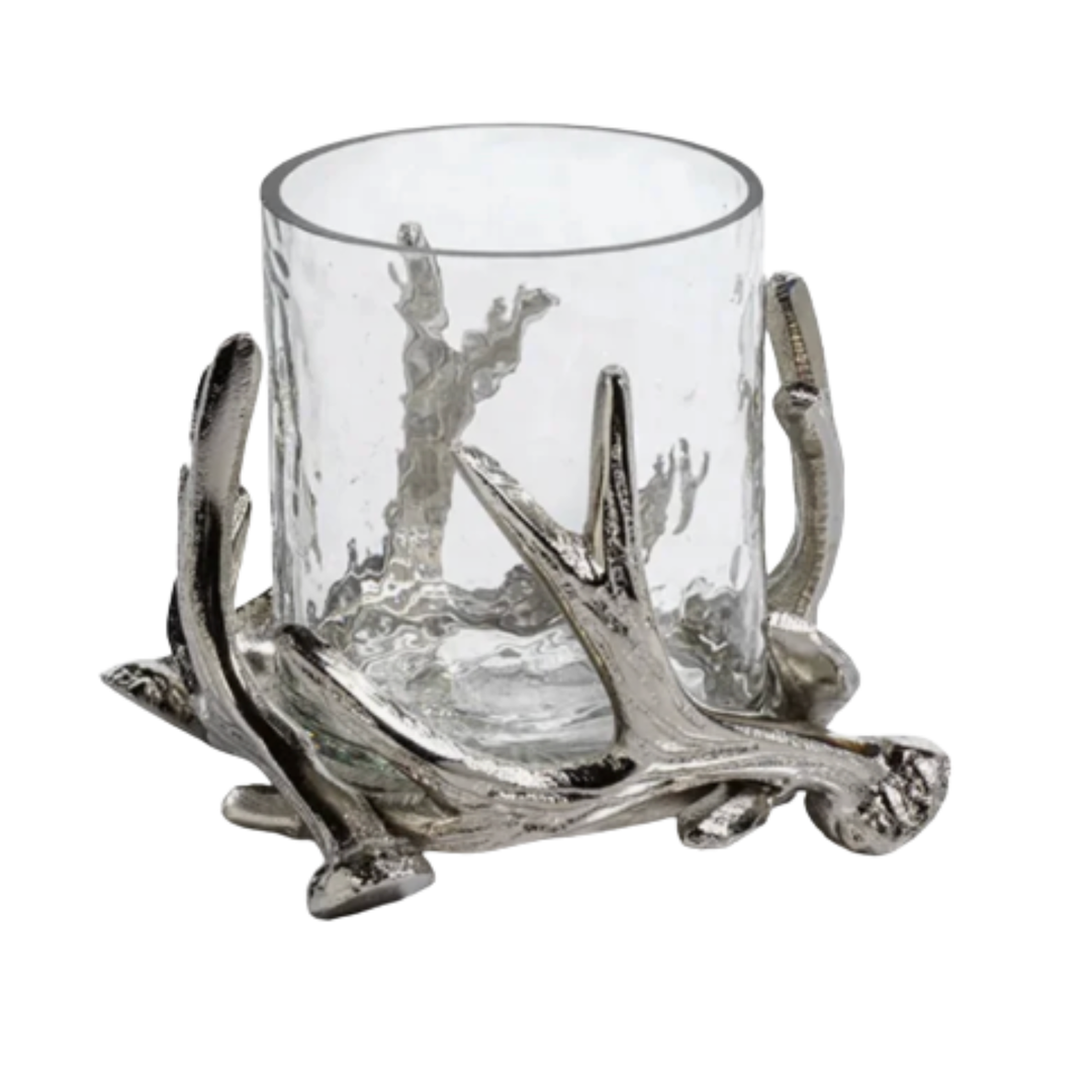 ZODAX Antler Metal And Glass Candleholder Default Title