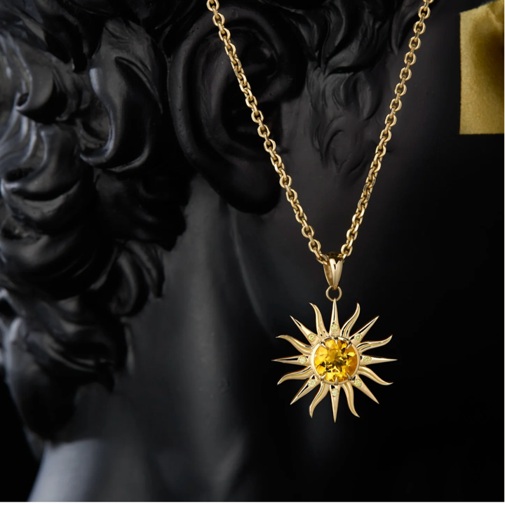 MELUZZA 18K Yellow Gold Pendant You Are My Sunshine Necklace