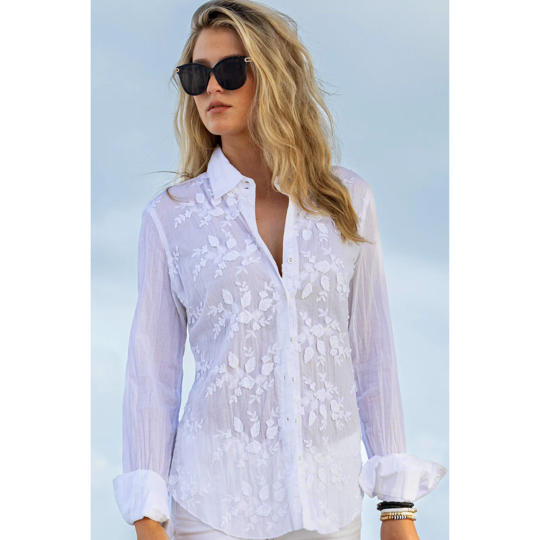 CINO Etienne White Blouse WHITE / LARGE,WHITE / MEDIUM,WHITE / X-SMALL,WHITE / SMALL