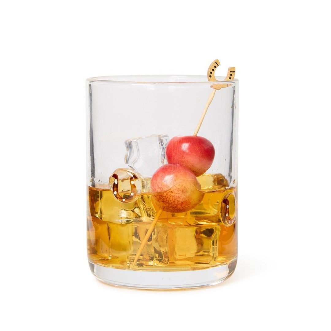 TWO'S COMPANY Horseshoe Double Old Fashion Glass