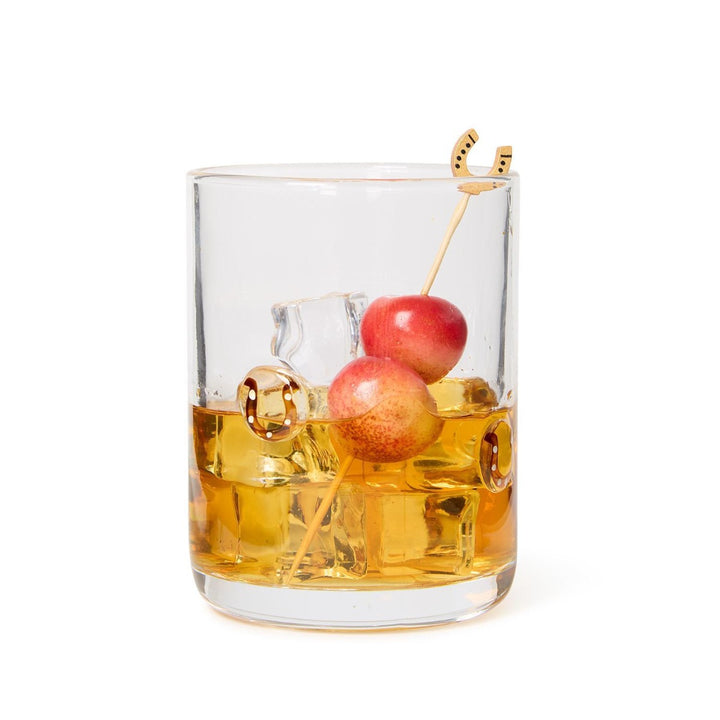 TWO'S COMPANY Horseshoe Double Old Fashion Glass