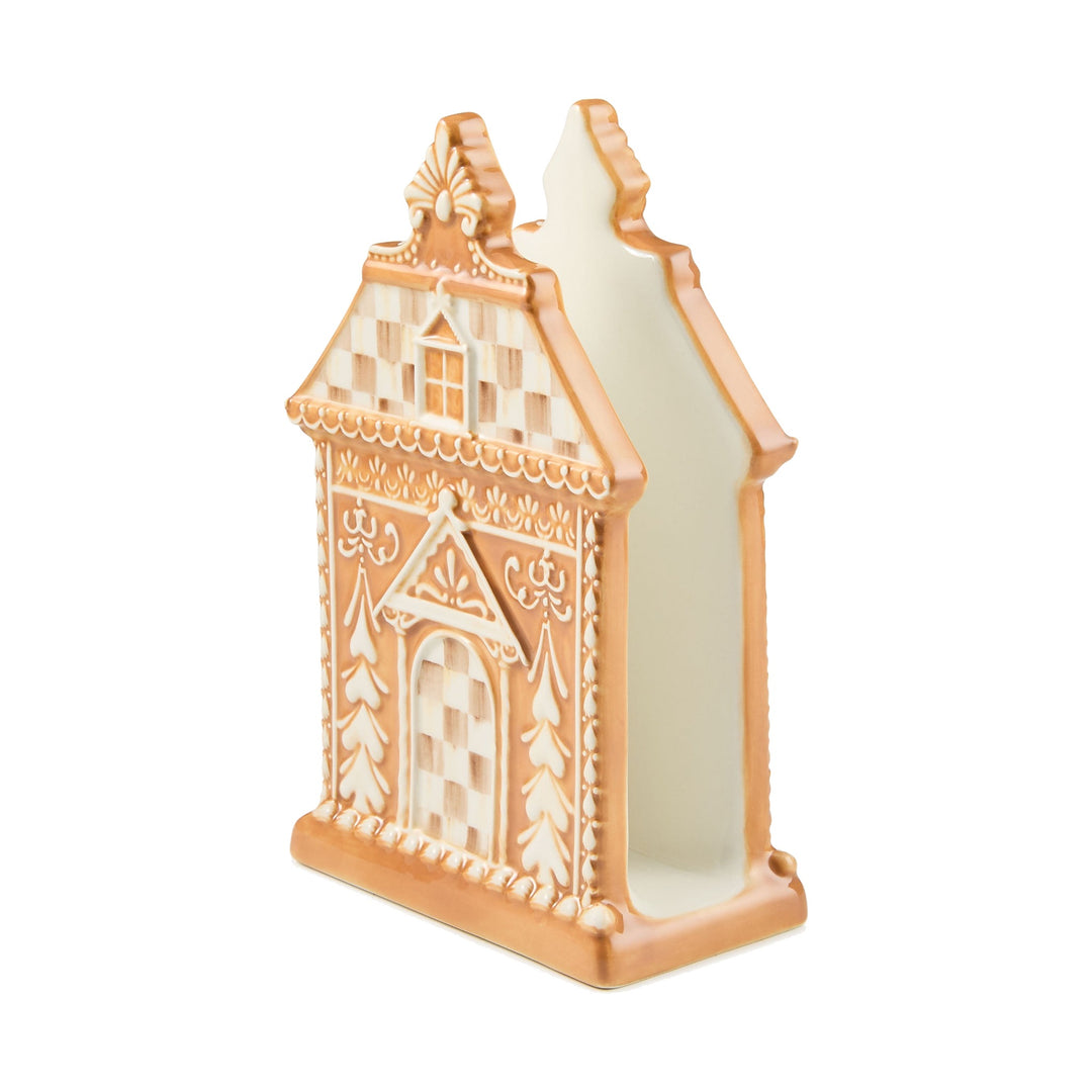 MACKENZIE CHILDS MacKenzie-Childs Mocha Check Gingerbread Napkin Holder