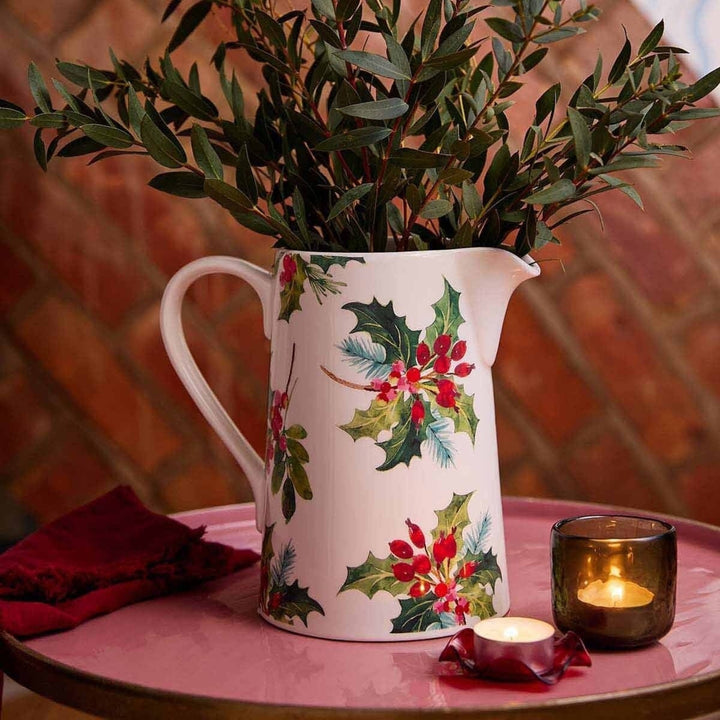 PORTMEIRION Botanic Garden Christmas Holly Bella Jug 3 Pint