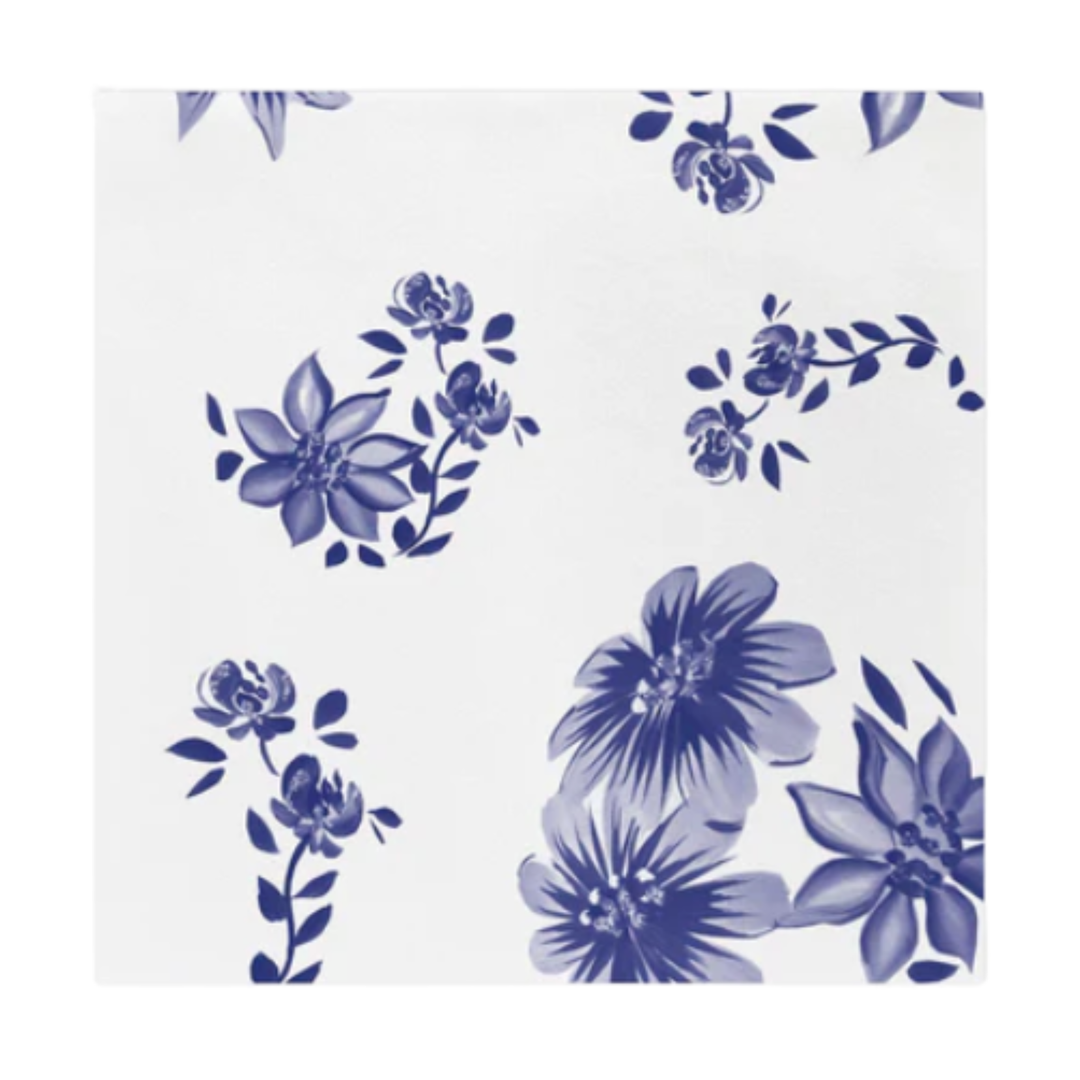 VIETRI Papersoft Napkins Blue and White Floral Cocktail Napkins Default Title