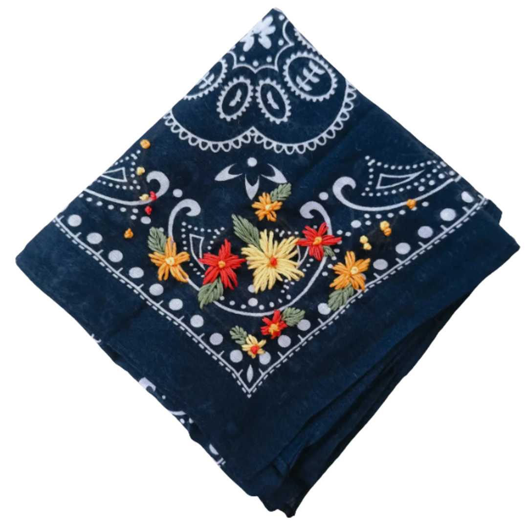 LITTLE LAMB DESIGNS Bandana Navy With Bright Flowers Default Title