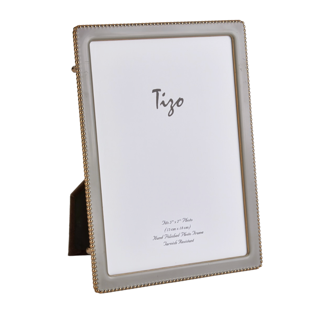 Taupe Enamel Gold Tone Frame