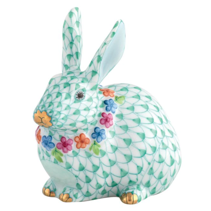 HEREND Flower Bunny Green