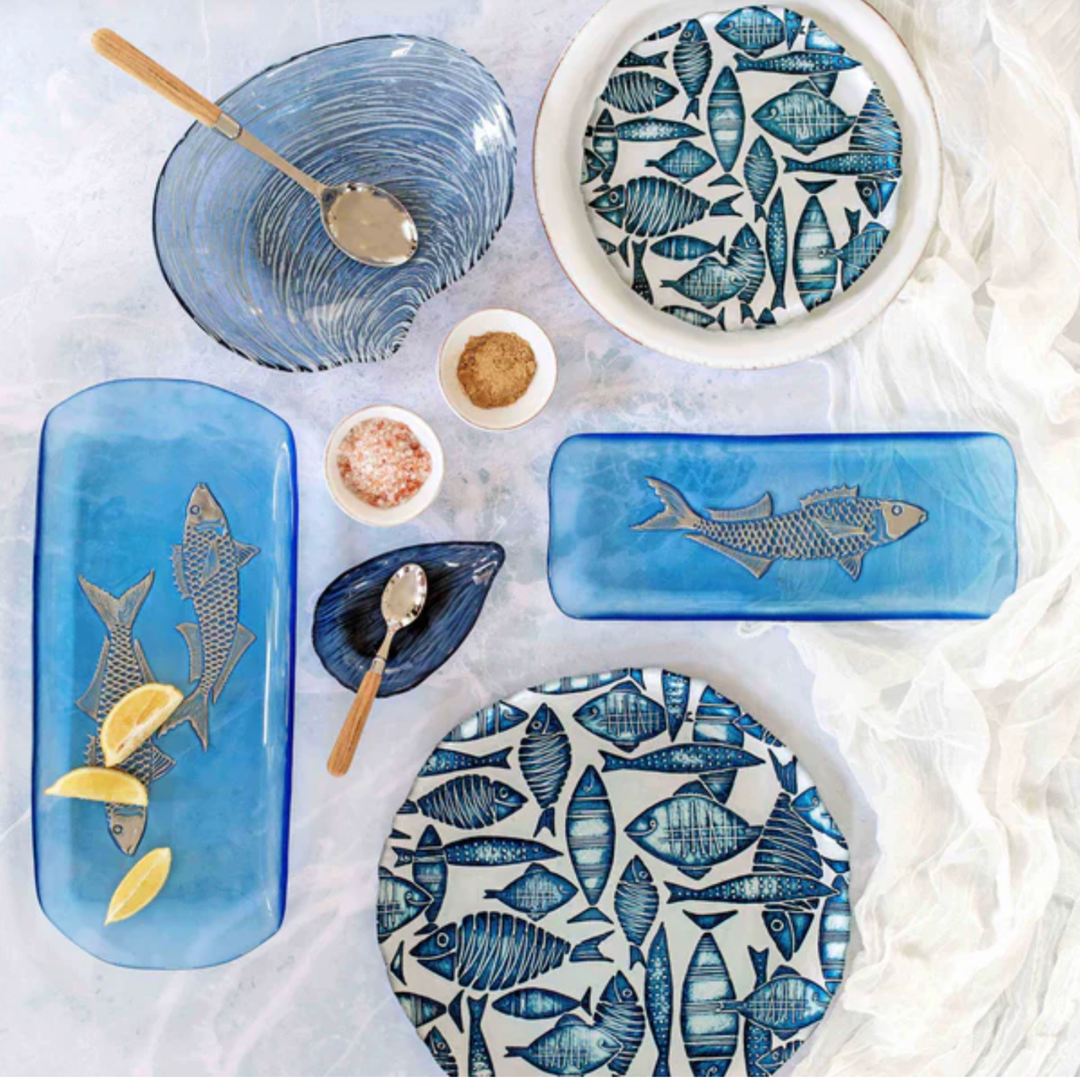 VIETRI Isola Glass Round Platter