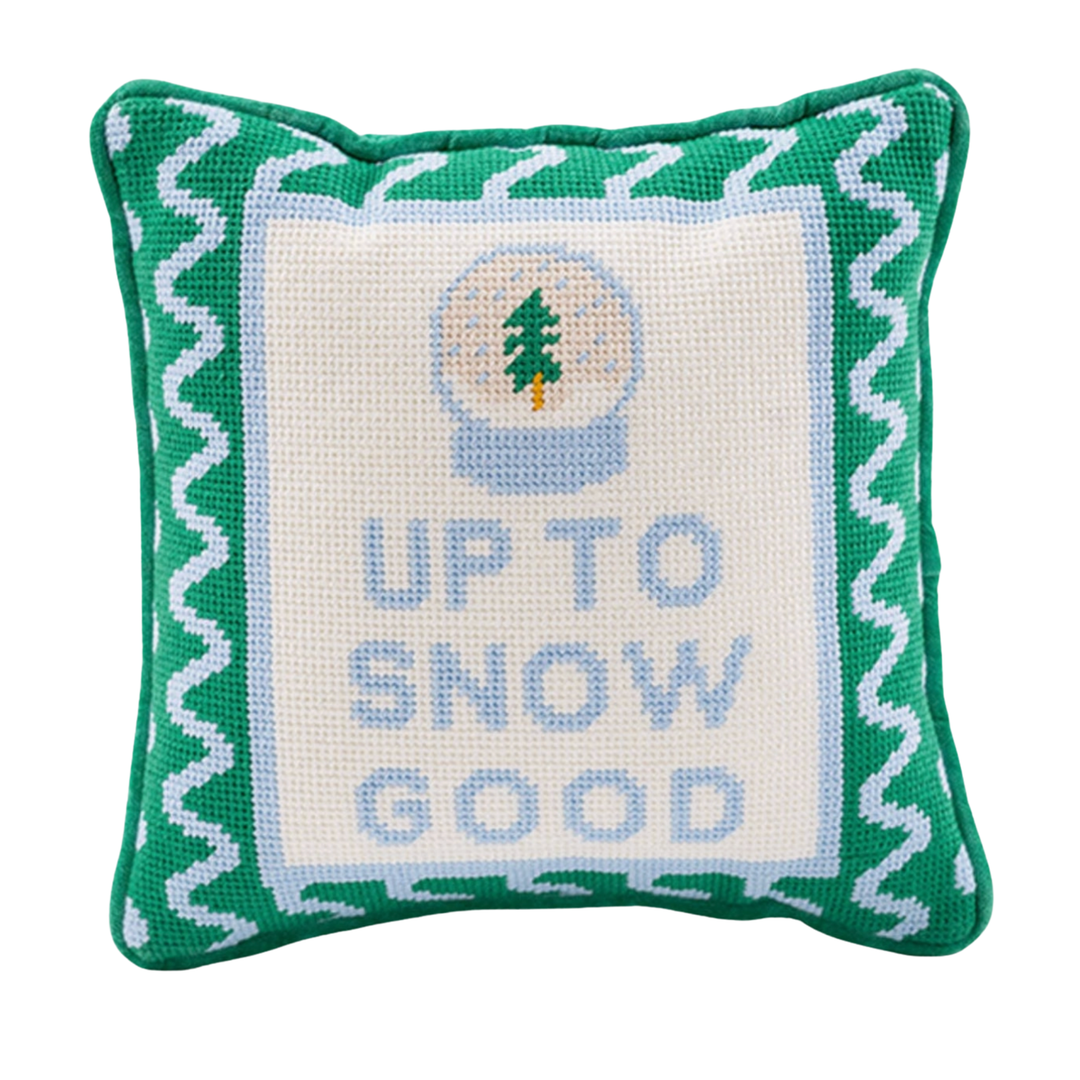 FURBISH STUDIO Up To Snow Good Needlepoint Pillow Default Title