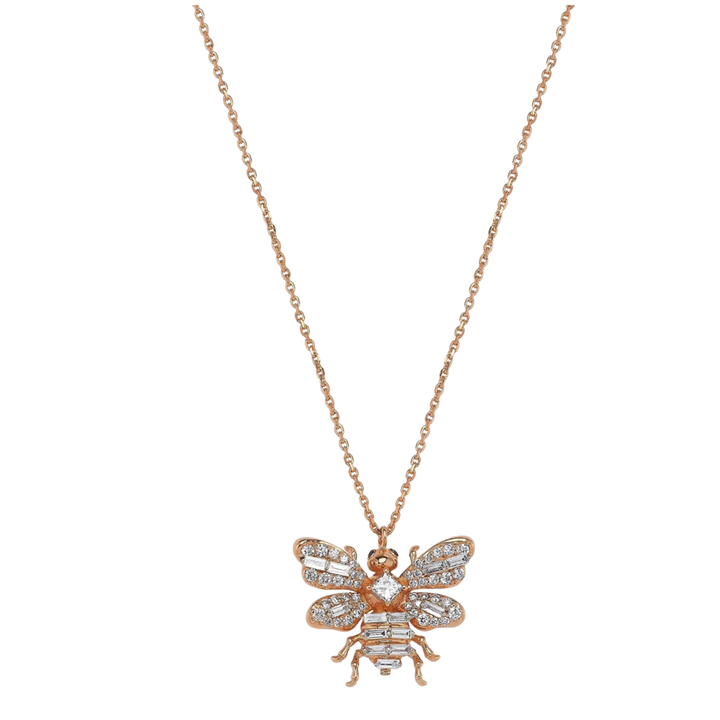 BEE GODDESS Queen Bee Hania 18K Rose Gold And Diamond Necklace Default Title