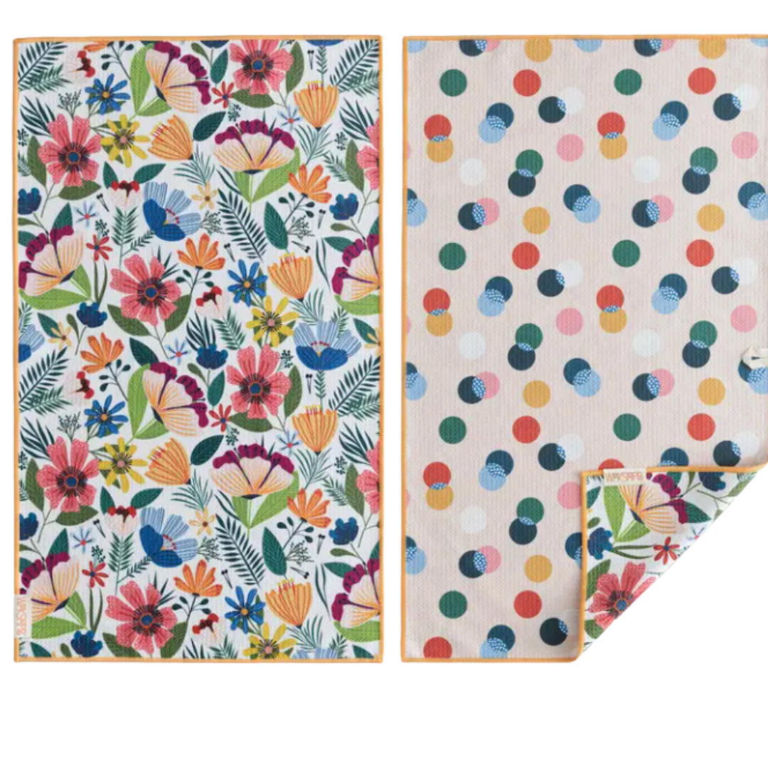 WERKSHOPPE Field of Flowers Microfiber Dish Cloths, Set of 4