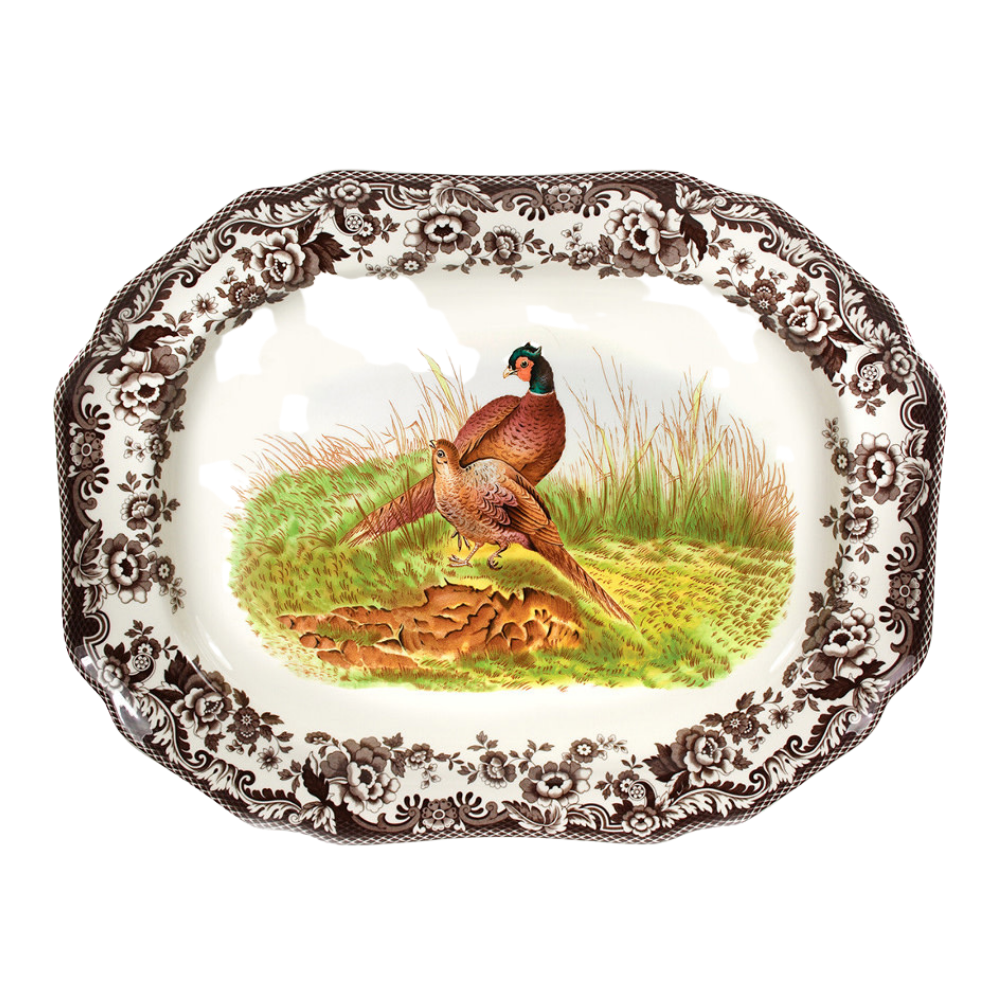 SPODE WOODLAND PHEASANT OCTAGONAL PLATTER Default Title