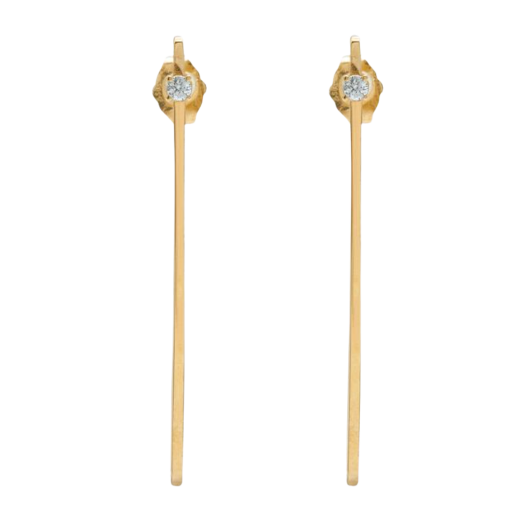 KELLY FLETCHER Signature 14K Yellow Gold With Diamond Earrings Default Title